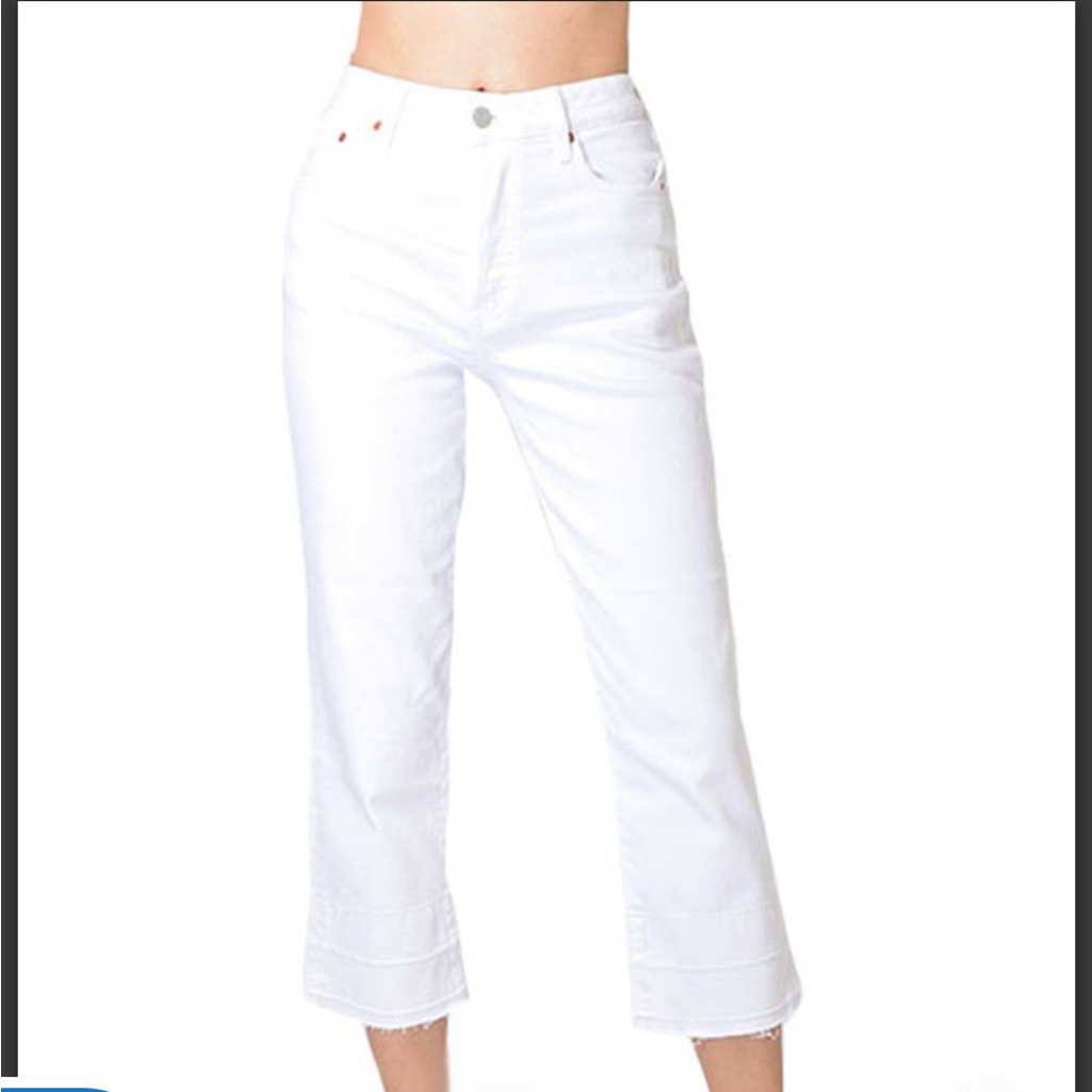 Etica Tyler Boy Straight Ankle With Wide Released Hem White Jean